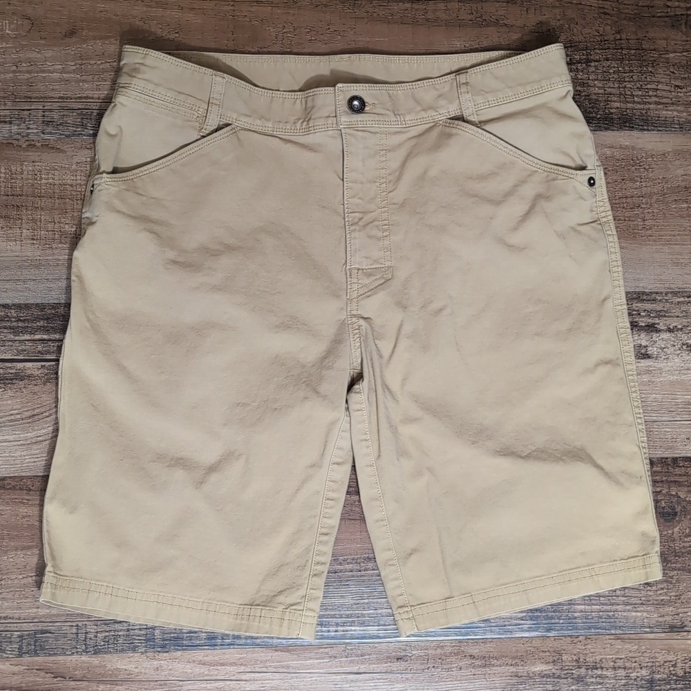Prana Santiago 9" Organic Cotton Canvas Hiking Outdoor Shorts Size 32 In Brown